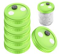 6 unidades de boca ancha Cultura líquida tapa de calidad alimentaria plástico fermentación Mason tarro tapa con 0,22um PTFE sintético papel adhesivo y 20mm tapón de goma setas juego de cultivo