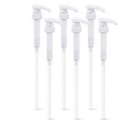 6 Unidades de Bomba dosificadora para Jarabe de Color Blanco, dispensador de Bomba 28/400, Compatible con Botellas de 500 ml a 1000 ml, Reutilizable para Jarabe Monin, café, jabón y champú, con Tubos