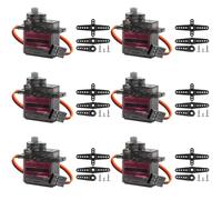 6 unidades de engranajes de metal servomotor: servo engranaje de metal completo 180 grados ángulo controlable, servo micro servo motor compatible con servomotor, mini motor para modelismo robot brazo