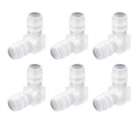 6 unidades de mangueras de 1/2 pulgada, adaptador de unión de empalme de púas equivalente de 2 vías, codo de 90 grados, accesorios de tubería de riego para acuarios