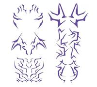 6 unidades de pegatinas para la cara y las uñas, brillantes para los ojos, tatuajes temporales para la cara, adhesivos para festivales de música, fiestas rave, Halloween, Navidad, cumpleaños, carnaval