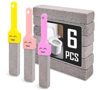 6 unidades de piedra pómez limpiador de inodoros, piedra pómez, bloque de limpieza para inodoro, piedra pómez con 3 asas para eliminar piedras pómez, cuidado de los pies, callos