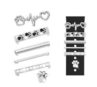 6 unidades de pulseras de reloj compatibles con Apple Watch, pulseras de metal para reloj inteligente brillantes, accesorios para iWatch Series 10 9 8 7 6 5 4 3 2 38 mm 40 mm 41 mm 42 mm 44 mm 45 mm