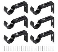 6 unidades de soporte de barra de cortina de metal ajustable, soporte de pared para barra de cortina, soporte para barra de cortina, soporte para barra de cortina para casa