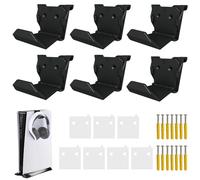6 unidades de soportes de pared para controlador de PS3/PS4/PS5/Xbox 360/Xbox One/S/X/Elite/Series S/Series X, soporte para controlador de videojuegos y auriculares (negro)