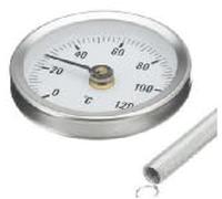 6 unidades de termómetros para calefacción, termómetro con puntero para sistemas de calefacción y calderas, 0-120 °C, 63 mm, termómetro de tubo industrial, termómetro de tubo