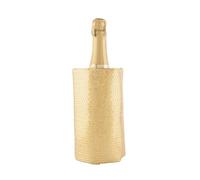 (6 Unidades) Enfriador de Vino, Champagne, Cava, Navidad, Lentejuelas Oro, Cinta Antideslizamiento, 4 Capas Anticondensación, Gel 12 Compartimentos