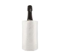 (6 Unidades) Enfriador de Vino, Champagne, Cava, Navidad, Lentejuelas Plata, Cinta Antideslizamiento, 4 Capas Anticondensación, Gel 12 Compartimentos