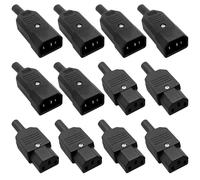 6 unidades IEC 320 C14 macho a hembra C13 conector de alimentación AC 250 V, conector de dispositivo frío para alargador de dispositivos fríos, alargador de conexión de red para ordenador (negro)