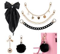 6 Unidades Kit Adornos Bolsa Tote Compatible con YETI Camino 20/35/50 Carryalls, Negro Oro Bolsa Tote Decor Accesorios Conjunto Adorno para Mujeres Bolso Carriera Mochila