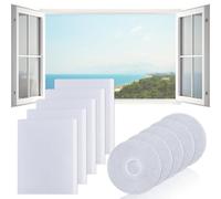 6 Unidades Mosquitera Ventana, 1.3 x 1.5m Mosquiteras de Ventanas Adhesiva, Ajustables Mosquiteras Ventanas, Anti Mosquito Malla Protector, contra Insectos Moscas Mosquitos (Blanco)