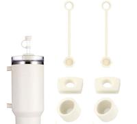 6 unidades silicona tapón anti derrames compatibles con Stanley Cup 2.0 40oz 30 oz antifugas tapones antiderrames de silicona adecuados para accesorios de taza Stanley (Ton Crema)