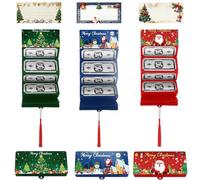 6 Unidades, Soporte para Tarjetas de Regalo Sorpresa y 6 Tarjetas de felicitación escritas a Mano, Soporte para Tarjetas de Navidad, Plegable