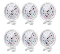 6 unidades termómetro higrómetro 2 en 1, monitor analógico de temperatura, higrómetro con soporte y agujero trasero, sensor de humedad, no requiere pilas, para interior y exterior, invernadero