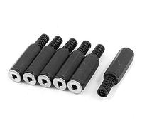 6 unids 3.5 mm jack estéreo chapado en oro enchufe hembra adaptador de audio conector conector negro práctico