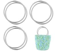 6 unids asas bolso metal reemplazo de las manijas de la bolsa 3 estilos asas metal para la creación de bolsos de cuero bolso tote, marco bolso hecho a mano ganchillo artesanales bricolaje (Silver)