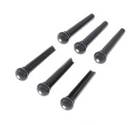 6 unids/lote de pasadores de puente de guitarra acústica de punto blanco superior de plástico ABS negro, reemplazo de clavijas de guitarra duraderas