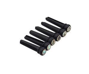 6 unids negro guitarra acústica ébano puente pines con punto abulón latón círculo falda para folk/acústica y guitarra eléctrica