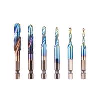 6 unids/set de brocas mano, tornillo HSS, rosca punto espiral M3 M4 M5 M6 M8 M10, Kit grifos máquina vástago hexagonal acero alta velocidad