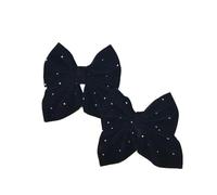 6 unids/set favorito lindo arco Clip de pelo diamante adornado terciopelo Color sólido aleación accesorio seguro para Tocados(Color3)