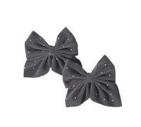 6 unids/set favorito lindo arco Clip de pelo diamante adornado terciopelo Color sólido aleación accesorio seguro para Tocados(Color5)