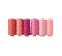6 unids/set juego de hilos de coser for máquina de coser bordado a mano poliéster 250 yardas cada carrete 36 colores Kit de costura for el hogar para Costura, Punto de Cruz(Pink series)