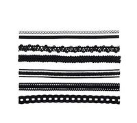 6 unids/Set Punk Black Lace Velvet Gargantilla Gargantilla Gótico Collares Encanto Corto Clavícula Collar M