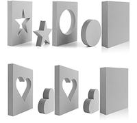 6 unids Star Circle Cut Stamping Foam para crear fondo estampado inverso mezcla Bolcks de espuma para scrapbooking papel Crafting reutilizable Moldable Dry Foam Stamp Pad Cut&Dry Foam Stamping Block