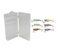 6 unids vibración, cuchara cebo, señuelo de pesca de lubina, mariposa de metal, vib, cebo artificial con caja de almacenamiento para pesca de agua profunda y poco profunda (7 g)