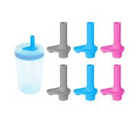 6 válvulas de mordida de repuesto para Zak Designs Kelso de 15 onzas, boquilla de silicona, accesorios de popote, sin BPA, piezas de botella de agua compatibles con vasos de paja Zak Kids (azul, gris