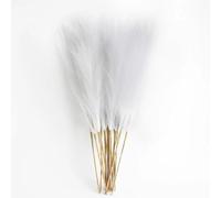 6 varillas artificiales de hierba de las pampas de 50 cm, para decoración de mesa floral, decoración de bodas, hogar, Navidad, color blanco
