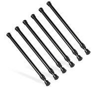6 varillas de tensión pequeñas, Goowin para ventanas, sin perforación, resorte inoxidable, ajustable, mini barra de cortina de tensión para armario, armario, (negro, 11.8-20 pulgadas)