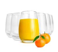 6 Vasos 350ml (Máx. 400ml) Estriado Superficie Vasos de Cóctel Jugo