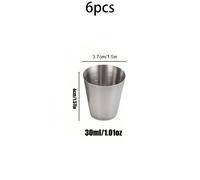 6 vasos de acero inoxidable, utilizados para whisky, tequila, cócteles, vasos de metal indestructibles, vasos apilables portátiles, adecuados para camping, senderismo, exteriores, , restaurantes