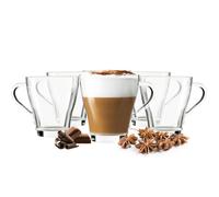 6 Vasos De Café Cappuccino De 250 Ml Con Asa