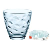 6 Vasos De Vidrio Flora Azul Cl 25 Bormioli Rocco