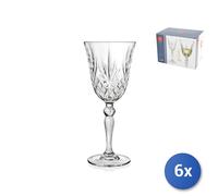 6 Vasos De Vidrio Transparente Rcr Melodia Para Agua Calice CL27