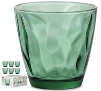 6 Vasos Diamond Ritual - Envio 24h - Perfecto para uso en Casa, Restaurante y en Fiesta, Ligeros y Resistentes con acabado de diamante - Alta Categoría (Verde, 40 cl)