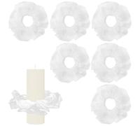 6 velas antigoteo para velas de comunión, de tul con 3-5 cm de diámetro, color blanco, para comunión, vela de boda, manguito de vela