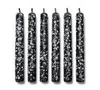 6 velas de ruda con sal 11cm - Velas ritualizadas - Aleja las malas y atrae las buenas energías, encender con intención (Negro)