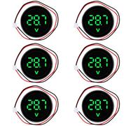 6 voltímetros digitales DC 5-100 V: cables tensiómetro indicador LED de 3 dígitos con anti conexión, indicador de voltaje para coche, moto, camión, barco, azul marino (verde)