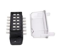 6 Way Circuit Module Block with Transparent Cover Designed for Outdoor Use | Marine Grade PC Material for Boat/RV/Truck | 45A Total Load, DC12V 24V | ATS/Mini/Micro 2