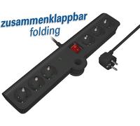 MaxTrack Regleta NV75-3L | 6 enchufes | Protección contra sobretensiones y protección táctil | Certificado GS | IP20 | Plegable para Mayor flexibilidad