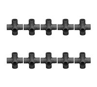 6 Way PVC Pipe Elbow Fittings, Heavy Duty Sturdy Plastic, 25 mm Inner Diameter, 10PCS, for Cat Enclosures, Garden Structures, Water Pipes, Furniture, and Connections (Black)