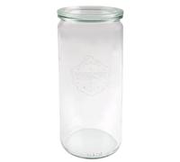 6 Weck Conservas 1,0 litros Cilindro Cristal RR80 con tapa de cristal y selección accesorios en el original Weck cartón