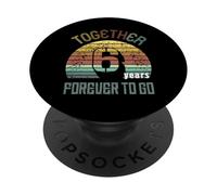 6 Wedding Anniversary For Couple - Six Years of Marriage PopSockets PopGrip Adhesivo