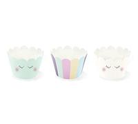 6 Wrap à Cupcakes Motifs Licorne