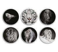 6 x 10 cm Pegatinas de vinilo de tigre blanco - Animal Wild Pattern Print Naturaleza Cara Ojos Invierno Nieve Safari Zoológico Scrapbooking Regalo #78981