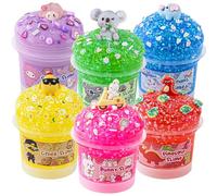 6 x 100 ml Bingsu Slime Kit, 20 onzas líquidas para niñas y niños, paquete de slime crujiente, juguetes sensoriales, regalos de fiesta para niños, cumpleaños, Pascua, Halloween, regalo para niños y