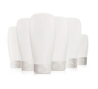 6 x 100ml plástico Transparente vacío rellenable Tubos Suaves para cosméticos Botella de Viaje con Tapa abatible para Limpiador Facial champú loción